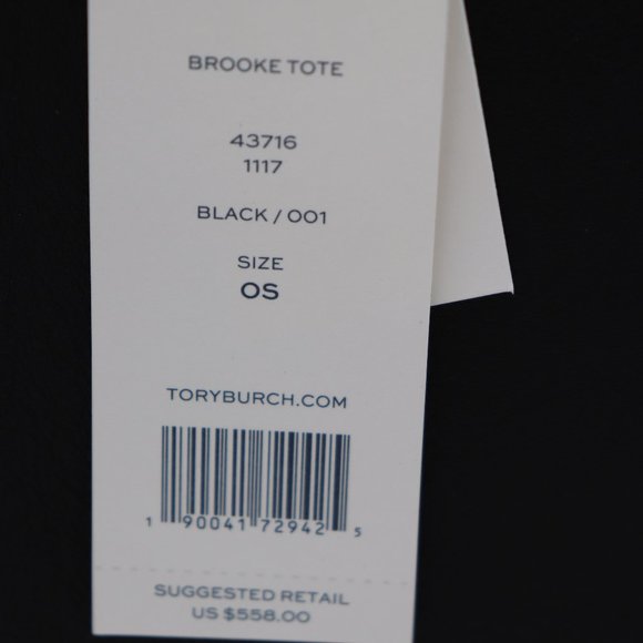 Tory Burch Brooke Black Leather Tote Shoulder Bag - Picture 7 of 7